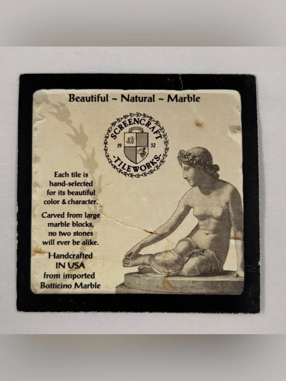Vintage New York City Times Square Marble Coasters Set Screencraft Tileworks